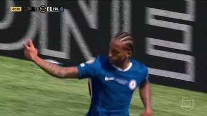 João Pedro marca gol para o Chelsea na final da Copa do Mundo de Clubes contra o PSG. Reprodução: Globo
