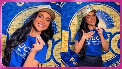 Mileide Mihaile é coroada rainha de bateria da Unidos da Tijuca para o Carnaval 2026. Reprodução: Globo