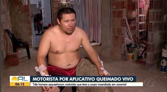 Motorista por aplicativo forjou sequestro e incêndio para receber R$ 50 mil em seguro.; Reprodução: Globo