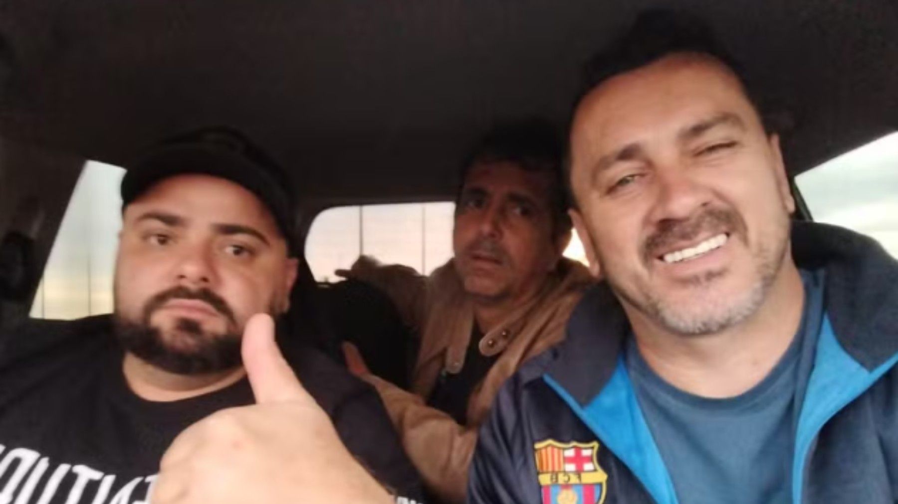 Homens foram vistos conversando em padaria antes de desaparecerem durante viagem ao Paraná. Reprodução: Globo