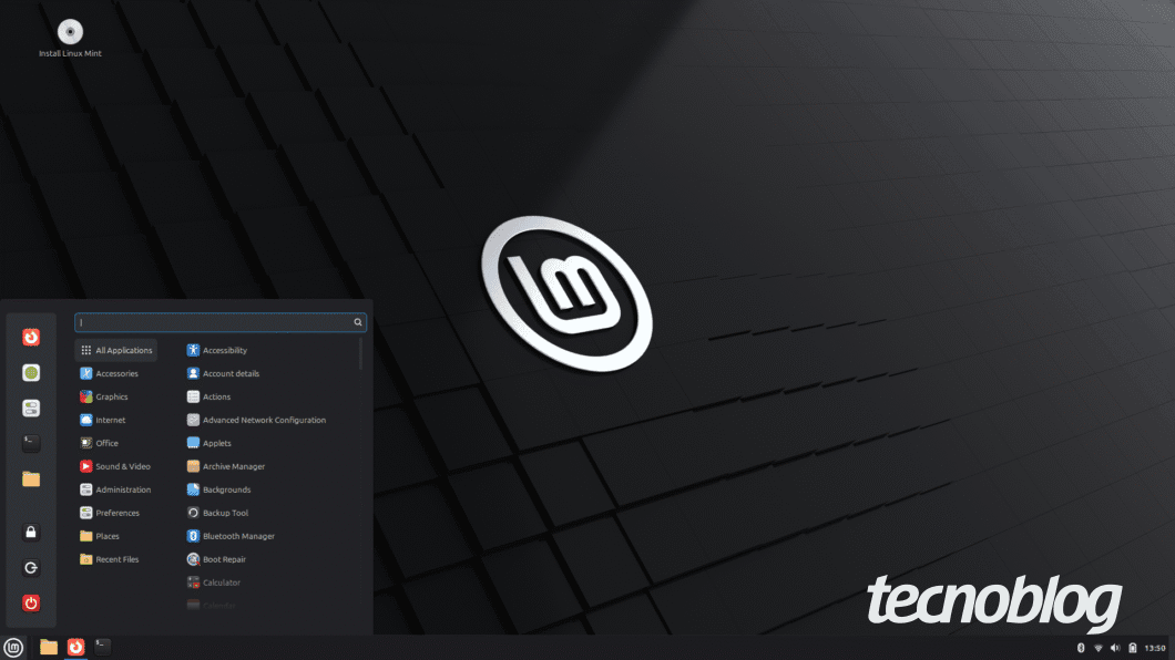 Linux Mint 22.2 Zara é lançado: Cinnamon aprimorado e login por impressão digital. Reprodução: Tecnoblog