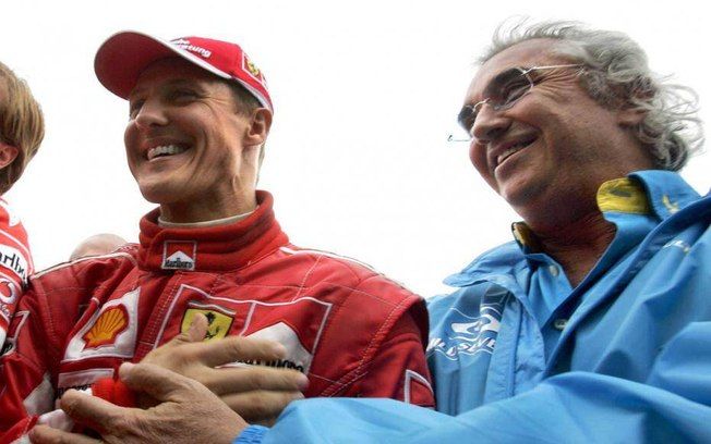 Briatore fala sobre estado de saúde de Schumacher e recorda vitórias do piloto. Legenda da imagem. Reprodução: esporte.ig.com.br