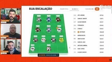 Cartola divulga escalação e desfalques para a rodada #18 do Brasileirão. Reprodução: Globo