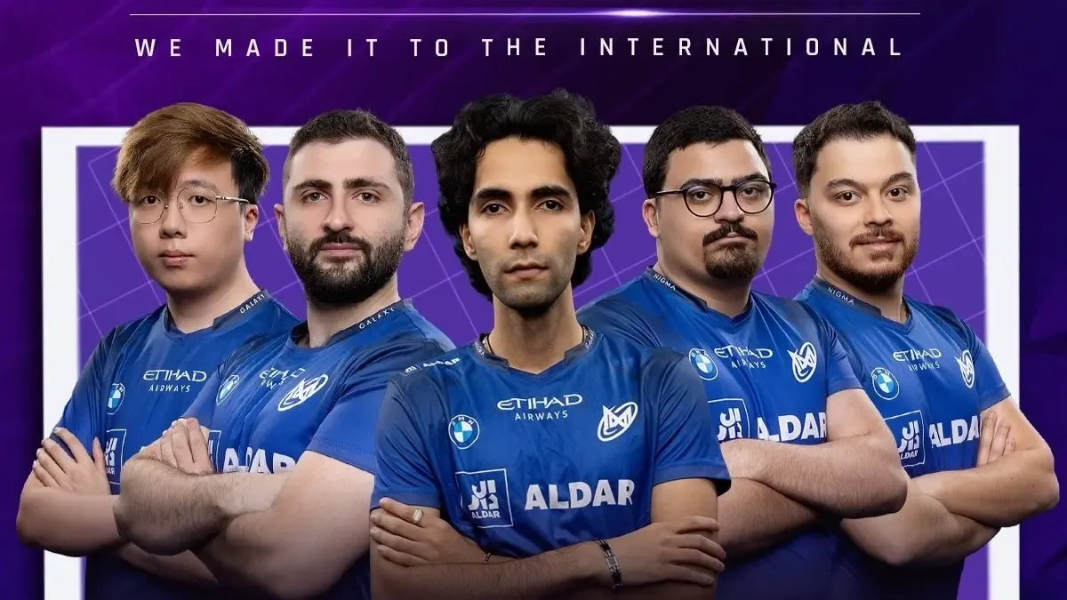 Nigma Galaxy celebra sua primeira qualificação para o The International após cinco anos. Reprodução: GosuGamers