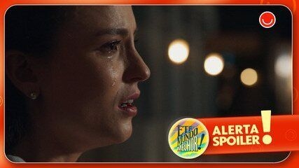 Estela entra em crise ao ver Ernesto com Anabela na rua. Reprodução: Globo