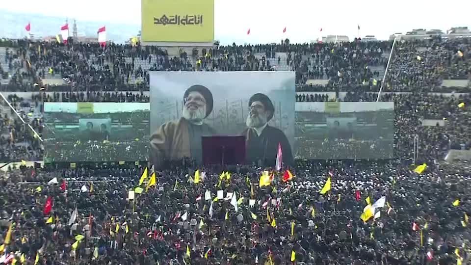 Milhares comparecem ao funeral de Hassan Nasrallah no Líbano
