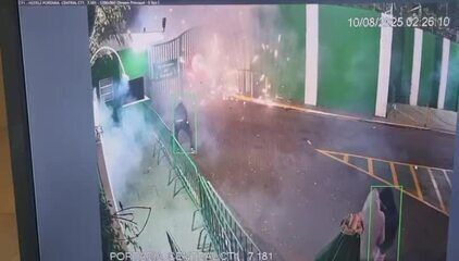 Palmeiras denuncia ataque com bombas na Academia de Futebol e pede investigação. Reprodução: Globo