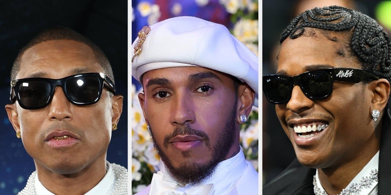 Pharrell aparece em evento com seu icônico estilo. Reprodução: BuzzFeed