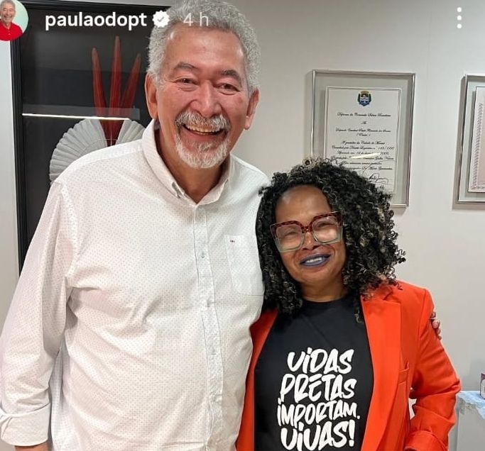 Ativista Arísia Barros se reúne com deputado Paulão para discutir a inclusão de Almerinda Farias Gama no Livro de Aço. Reprodução: redação