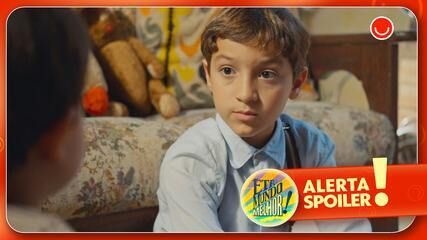 Simbá provoca Samir sobre sua marca de nascença em cena de Êta Mundo Melhor! Legenda da imagem. Reprodução: Globo
