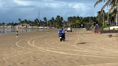 Ministério Público realiza inspeção na Praia do Peba para avaliar medidas de controle do tráfego de veículos. Reprodução: Assessoria