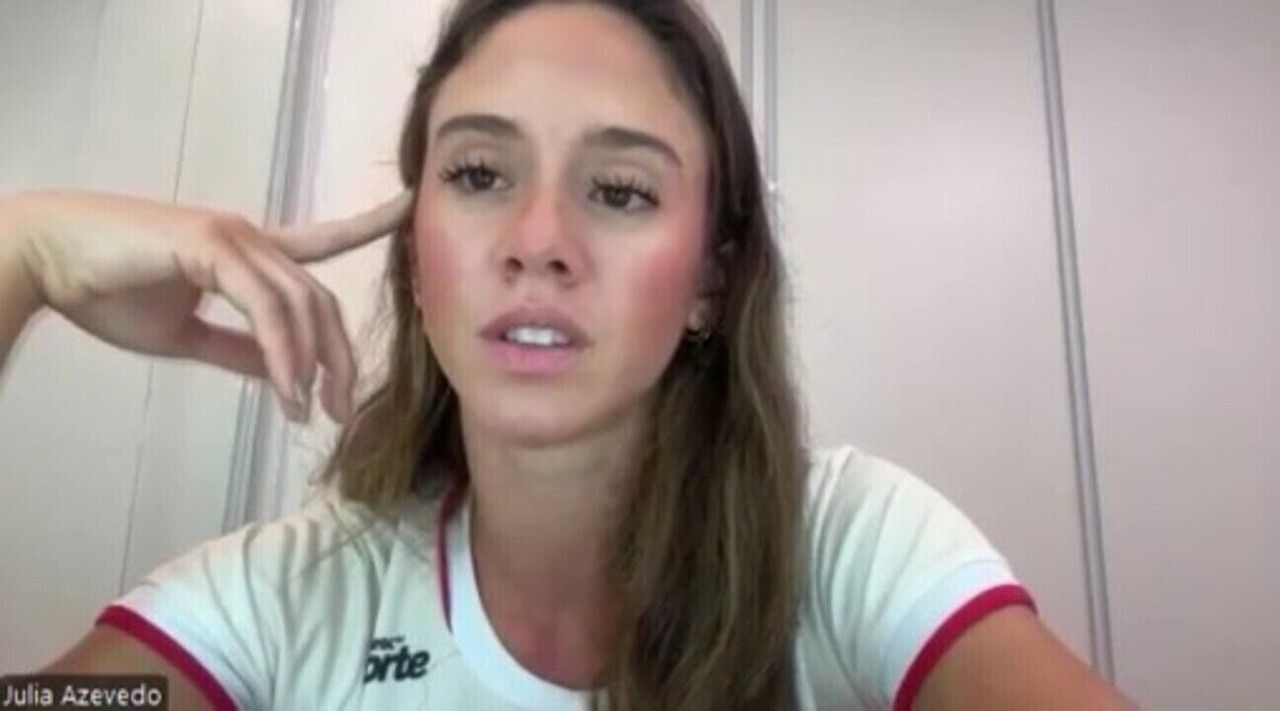 Julia Azevedo diz não ter sentido ter sido baleada. Reprodução: Globo