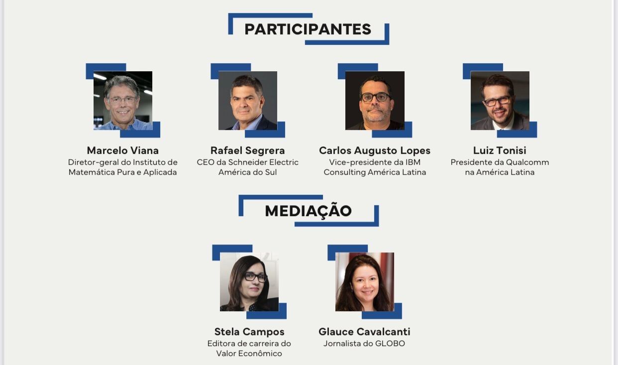 Especialistas debatem o impacto da IA no mercado de trabalho no evento 'Caminhos do Brasil'. Reprodução: Globo