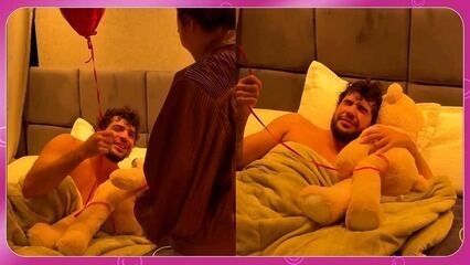 Rafa Kalimann surpreende Nattan com presente especial de Dia dos Namorados. Reprodução: Globo