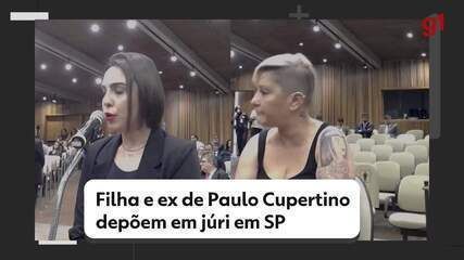 Filha e ex-esposa de Paulo Cupertino depõem no julgamento do empresário acusado de triplo homicídio. Reprodução: Globo