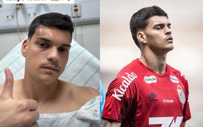 Brazão registra selfie ainda no hospital após pancada na cabeça durante o jogo. Reprodução: Retorno do item 11