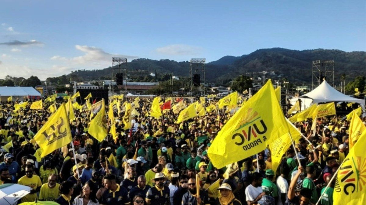 A oposição vence as eleições em Trinidad e Tobago, liderada pela ex-primeira-ministra Kamla Persad-Bissessar.; Legenda da imagem. Reprodução: AFP