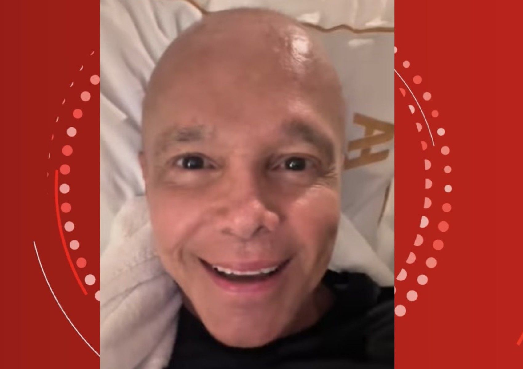 Netinho anuncia cura do câncer linfático e celebra resultado positivo em exame. Reprodução: Globo