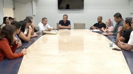 Vereadores de Mogi das Cruzes discutem morte de Ferreira em reunião com o INTS.; Reprodução: Globo
