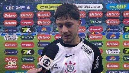 Rodrigo Garro destaca controle de jogo após empate do Corinthians contra o Grêmio. Reprodução: Globo