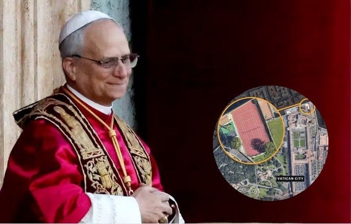 Desconhecida, quadra de tênis é atração oculta na Cidade do Vaticano. Reprodução: Globo