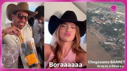 Virginia Fonseca compartilha momento de viagem em jatinho, repleto de champanhe e drinks. Reprodução: Globo