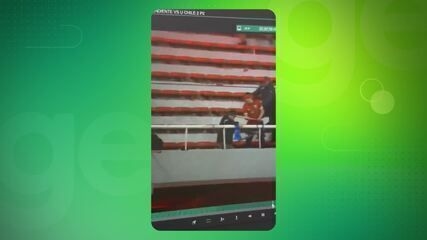 Confusão nas arquibancadas do jogo entre Independiente e Universidad de Chile deixa dezenas de feridos. Reprodução: Globo