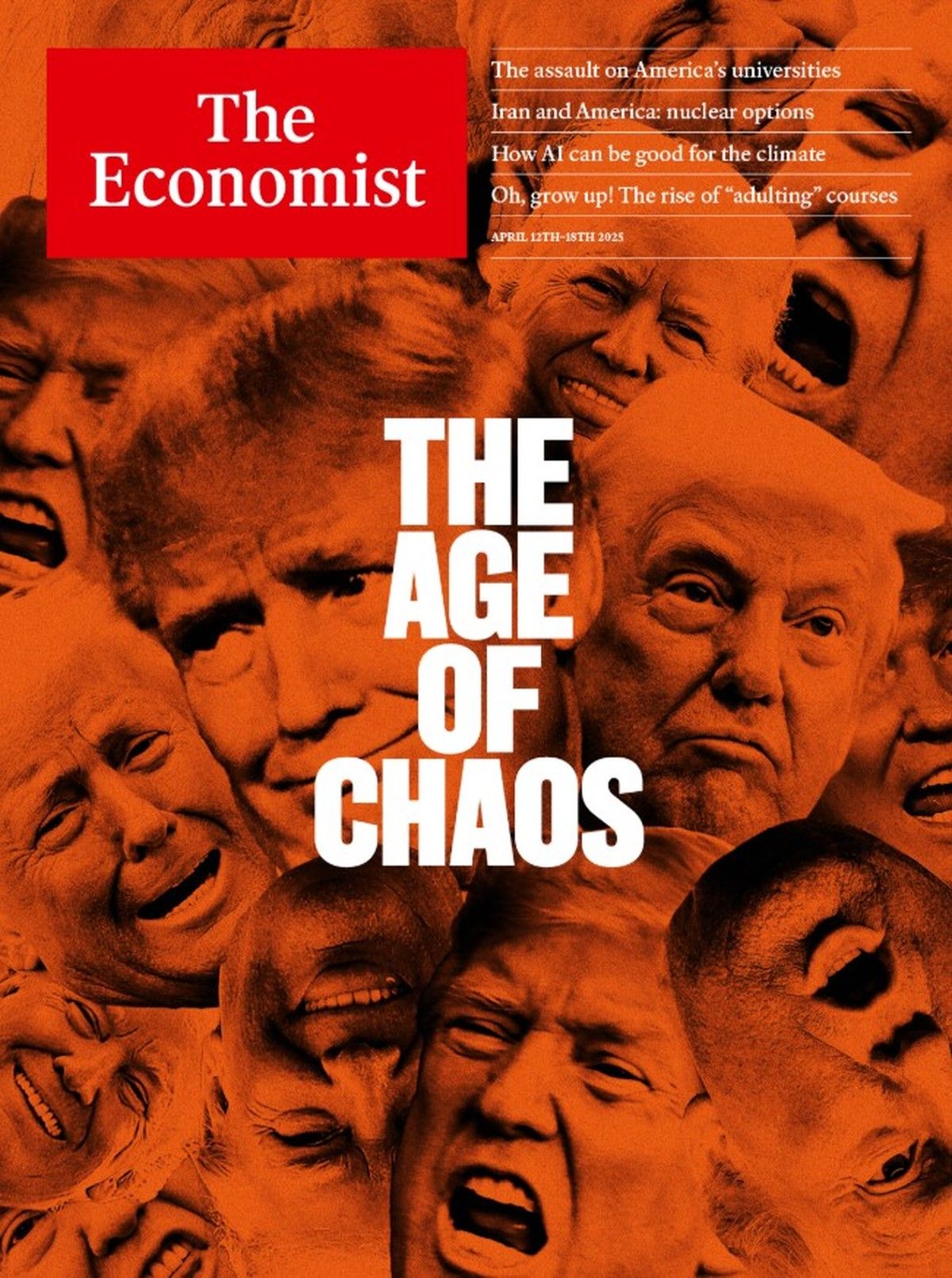 Capa da revista destaca a 'Era do Caos' na economia global sob a influência de Trump. Reprodução: Globo