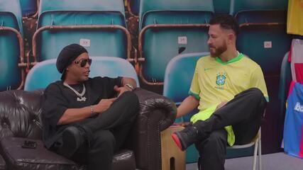 Torcedores do Real Madrid aplaudiram Ronaldinho Gaúcho no Bernabéu. Reprodução: Globo