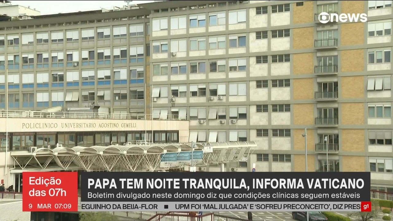 Saúde do Papa Francisco melhora, mas alta ainda indefinida