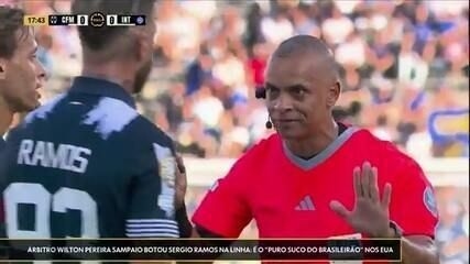 Wilton Pereira Sampaio apita final amadora em Várzea Paulista, após jogo no Maracanã.; Reprodução: Globo