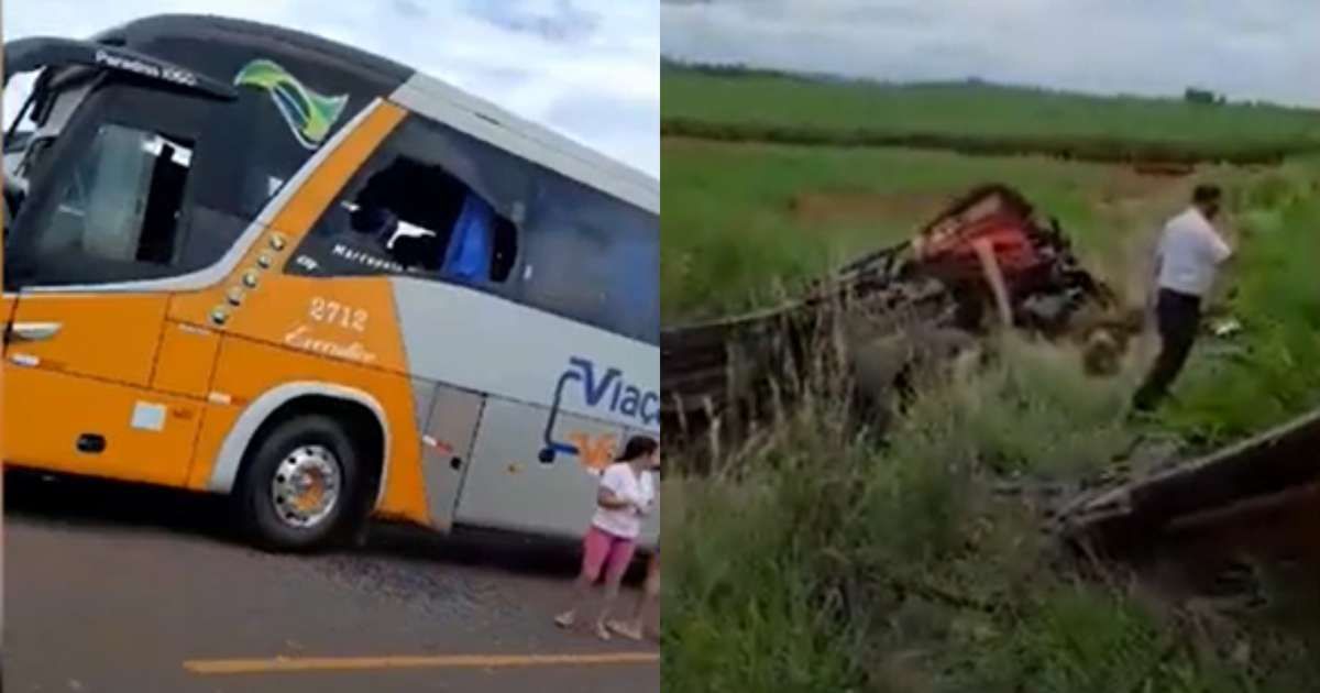 Acidente entre ônibus e caminhão no Paraná deixa feridos graves