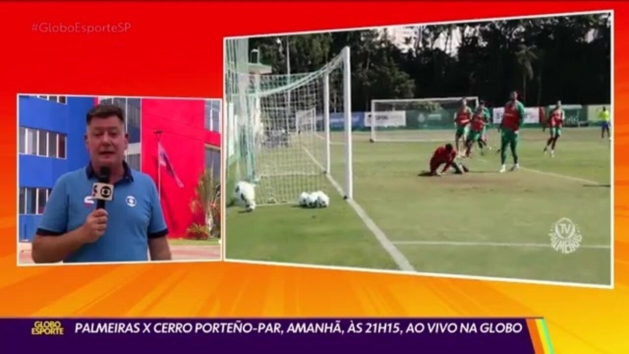 Informações sobre o jogo do Palmeiras na Libertadores, incluindo desfalques e arbitragem. Reprodução: Globo