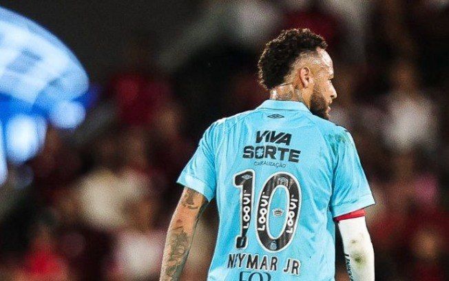Neymar reclama da arbitragem após cartão na derrota do Flamengo. Reprodução: IG