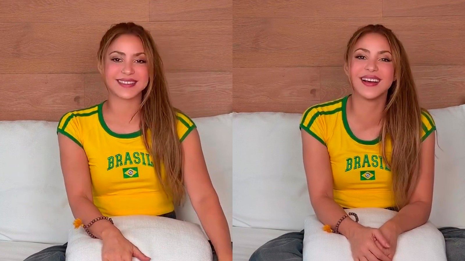 [Shakira no palco no Brasil, revelando show com surpresas para esse dia especial]. Reprodução: Gshow