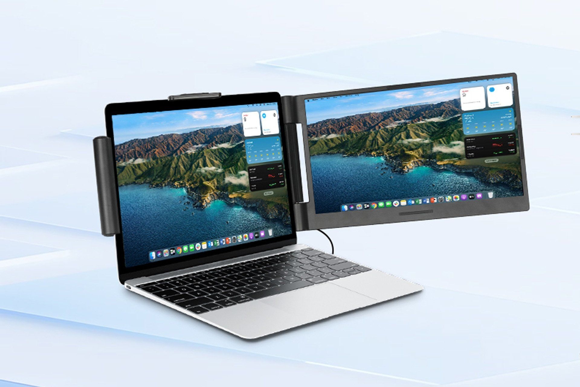 Aumente sua produtividade com o novo extensor de tela para laptops, agora a preço reduzido. Reprodução: Gizmodo