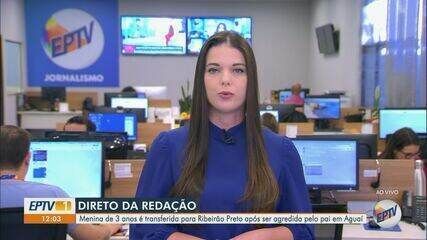 Criança de 3 anos é espancada pelo pai em Aguaí; homem foi preso em flagrante pela polícia. Reprodução: Globo