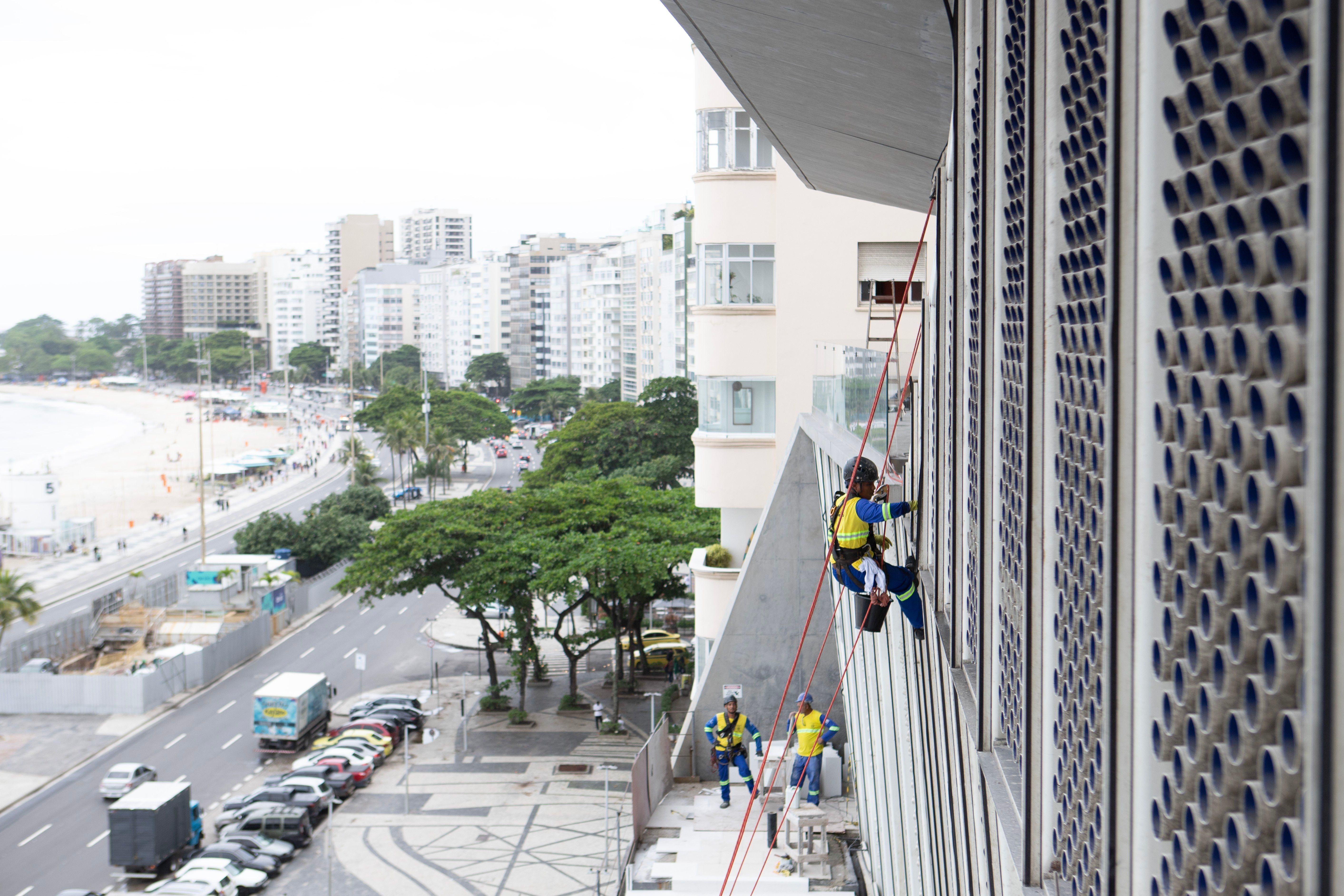 Avanços nas obras do Museu da Imagem e do Som em Copacabana, com entrega prevista para dezembro. Reprodução: Globo
