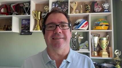 Jornalista Rodrigo França analisa desempenho do piloto Gabriel Bortoleto no primeiro treino livre do GP da Áustria.; Reprodução: Globo