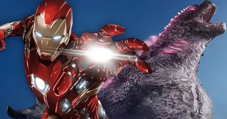 Godzilla vestido com armadura do Homem de Ferro na capa de edição da Marvel. Reprodução: Legião dos Heróis
