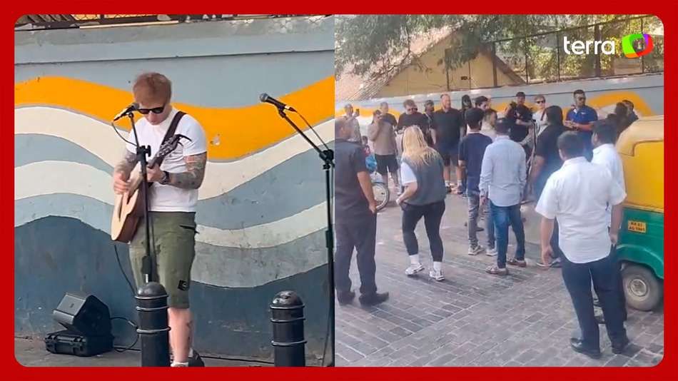 Ed Sheeran é interrompido em show de rua na Índia