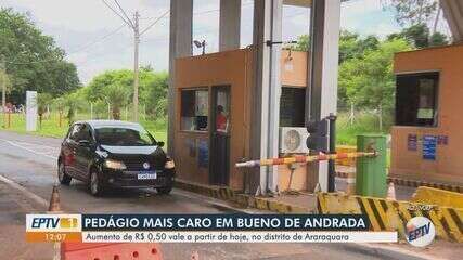 Pedágio de Bueno de Andrada em Araraquara aumenta para R$ 6 a partir de hoje.; Reprodução: Globo