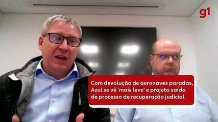 Azul Linhas Aéreas projeta saída da recuperação judicial e redução de frota. Reprodução: Globo