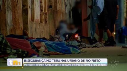 Passageiros relatam insegurança e atos violentos no Terminal Urbano de São José do Rio Preto.; Legenda da imagem. Reprodução: Globo