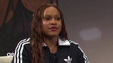 Rebeca Andrade anuncia pausa nas competições de ginástica para se preparar para os Jogos de 2028. Legenda da imagem. Reprodução: Globo