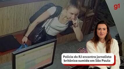 Polícia do RJ localiza a jornalista britânica Charlotte Peet em hotel em São Paulo. Reprodução: Globo