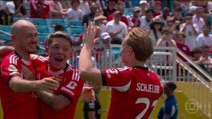 Benfica vence o Bayern de Munique por 1 a 0 na Copa do Mundo de Clubes 2025. Legenda da imagem. Reprodução: Globo