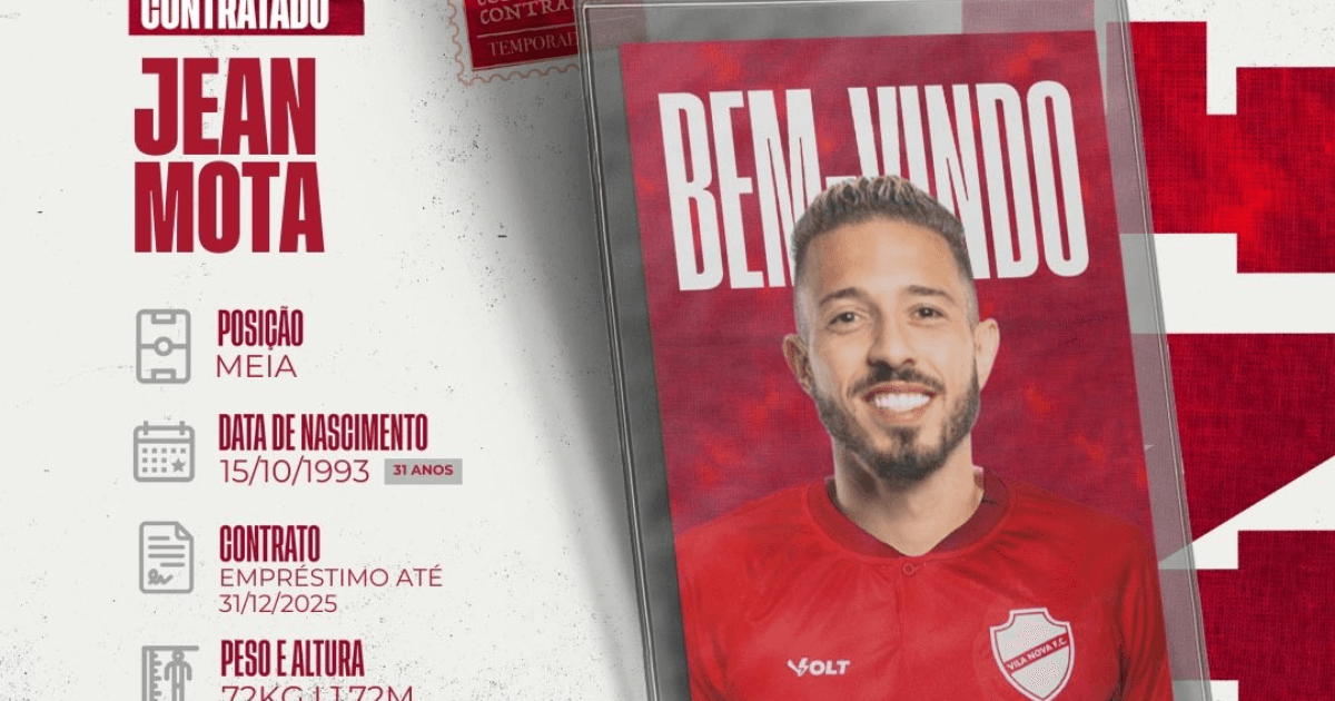 Vitória empresta Jean Mota ao Vila Nova até 2025