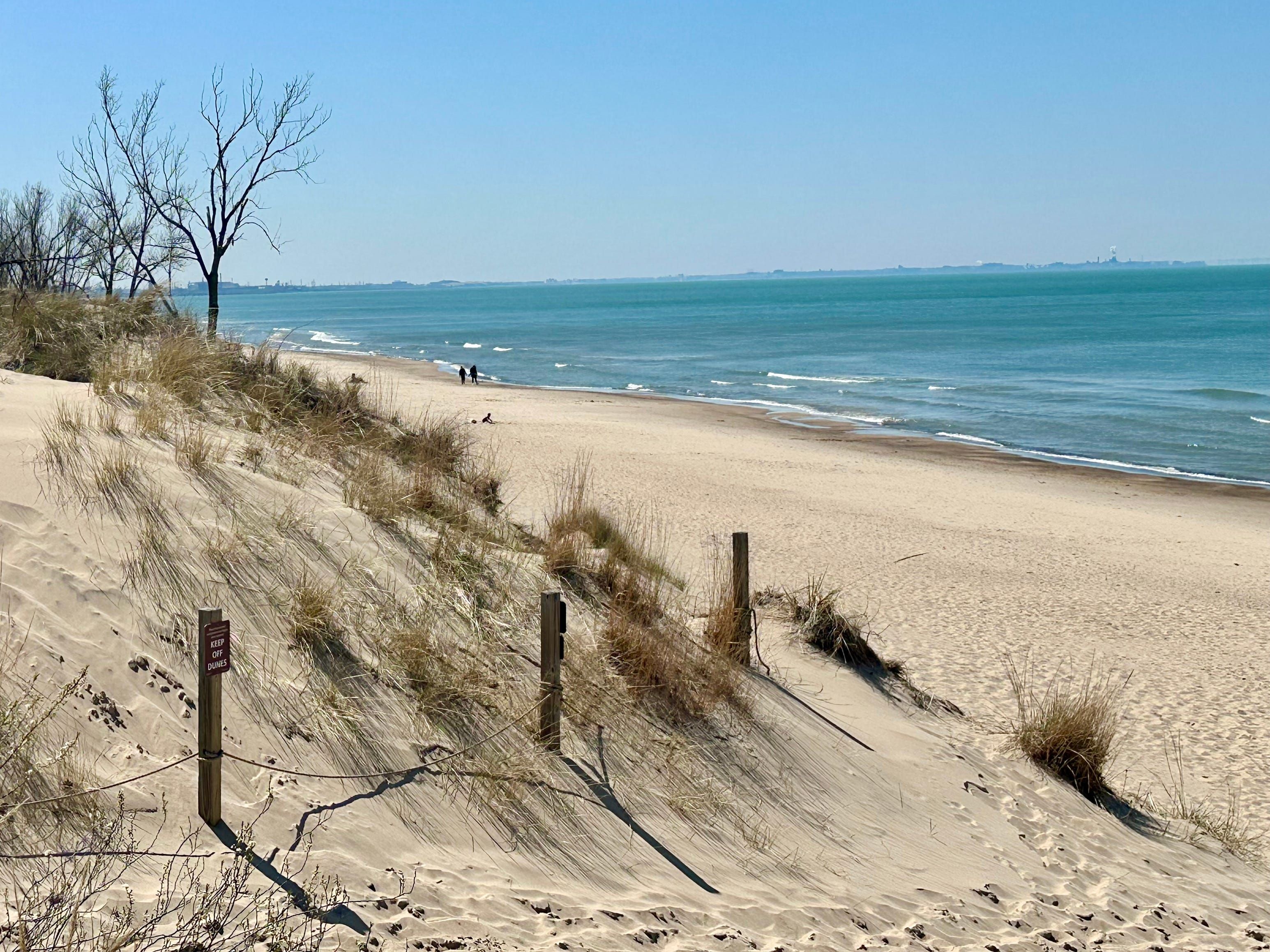 Vista deslumbrante da skyline de Chicago a partir do Indiana Dunes National Park. Reprodução: Emily Pogue