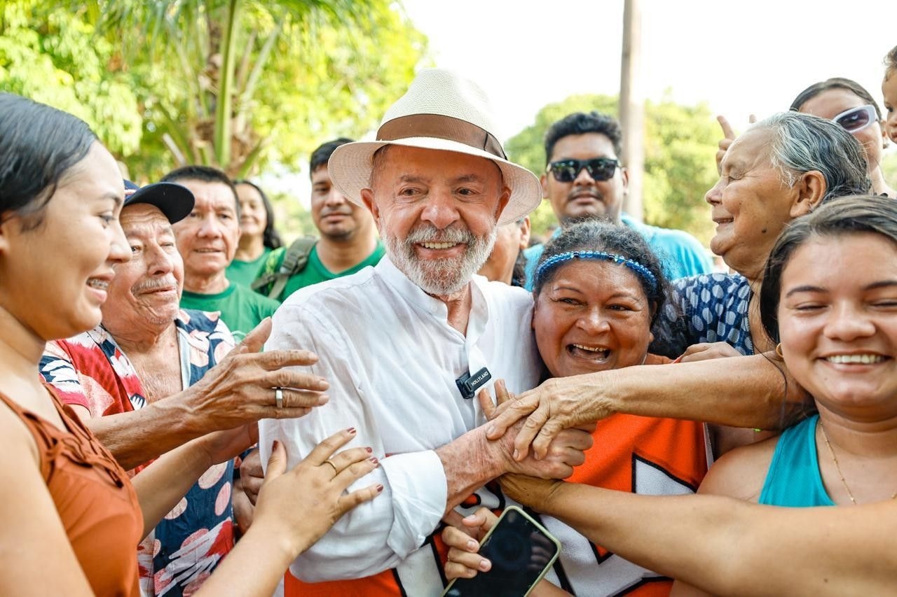 Lula anuncia criação da universidade indígena durante visita à Jamaraquá, Flona do Tapajós. Legenda da imagem. Reprodução: Retorno do item 11